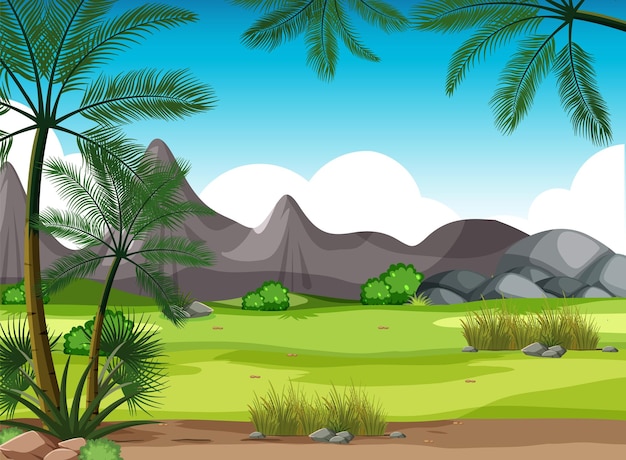 Scene with green grass and mountains | The Web Univers
