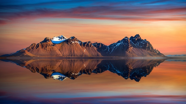 Vestrahorn mountains at sunset in stokksnes, iceland. | The Web Univers