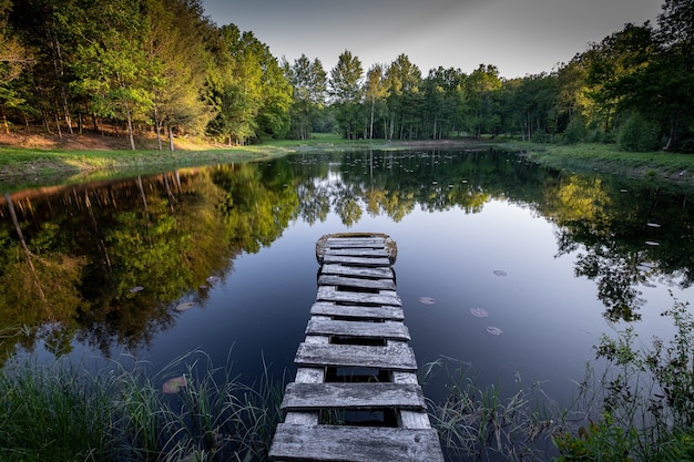 Rustic wooden pier on a lake | The Web Univers