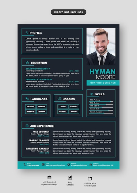 Clean and modern resume portfolio or cv template | The Web Univers