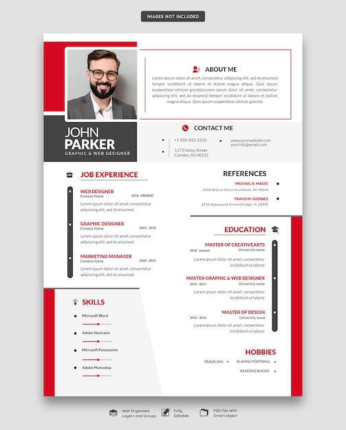 Clean and modern resume portfolio or cv template | The Web Univers