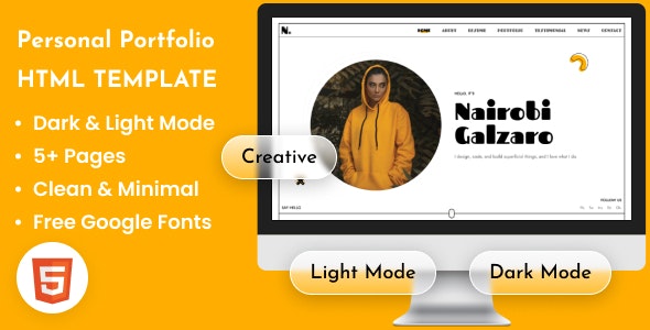 Personal Portfolio CV HTML Template - Nairobi | The Web Univers