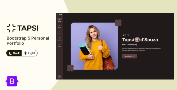 Tapsi – Bootstrap 5 Personal Portfolio | The Web Univers