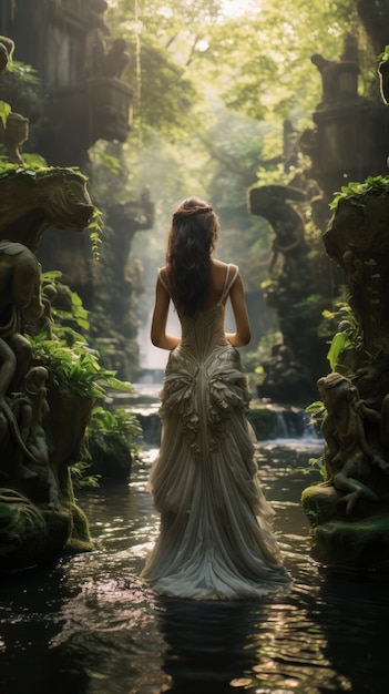 Mythical video game inspired landscape with woman in nature | The Web Univers