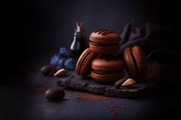 Chocolate macarons generative ai | The Web Univers
